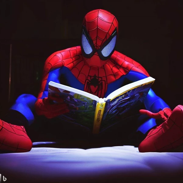 spiderMan Reading Book